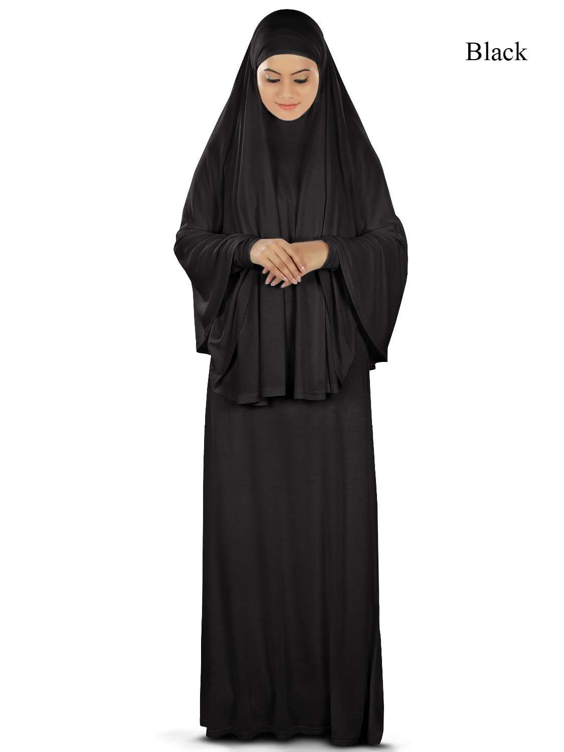 Dua Prayer Set (Khimar + Full Sleeve Dress) - Soft Viscose Jersey
