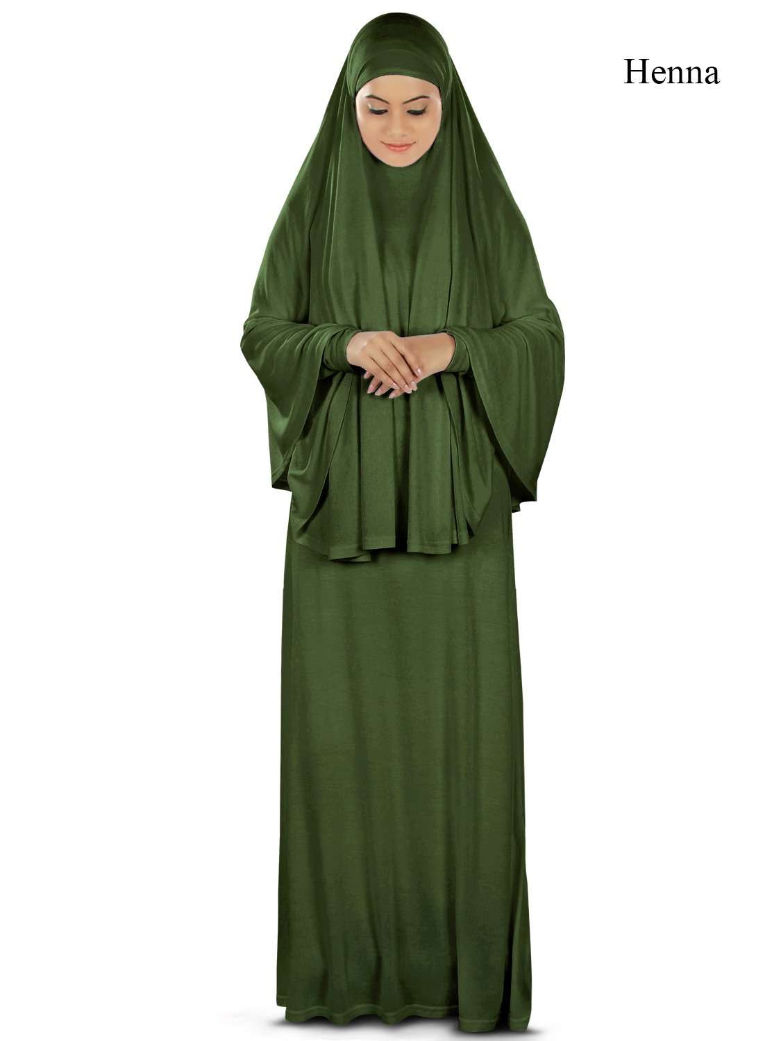 Dua Prayer Set (Khimar + Full Sleeve Dress) - Soft Viscose Jersey