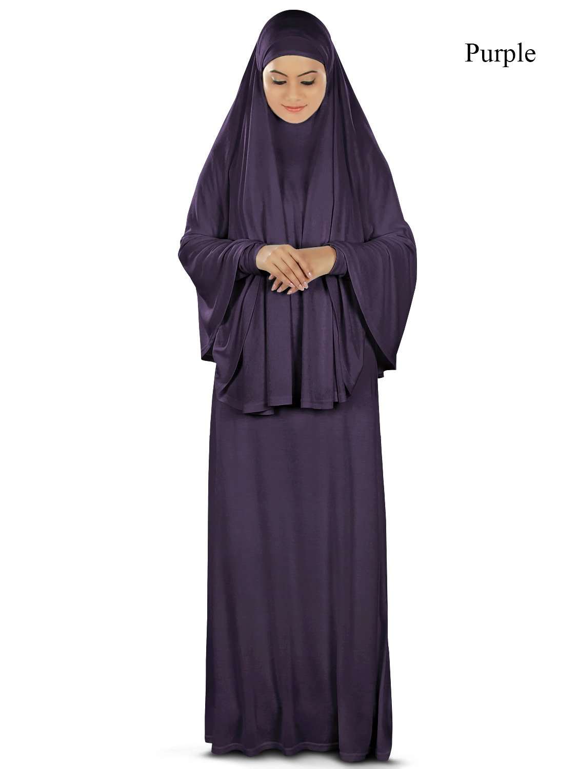 Dua Prayer Set (Khimar + Full Sleeve Dress) - Soft Viscose Jersey