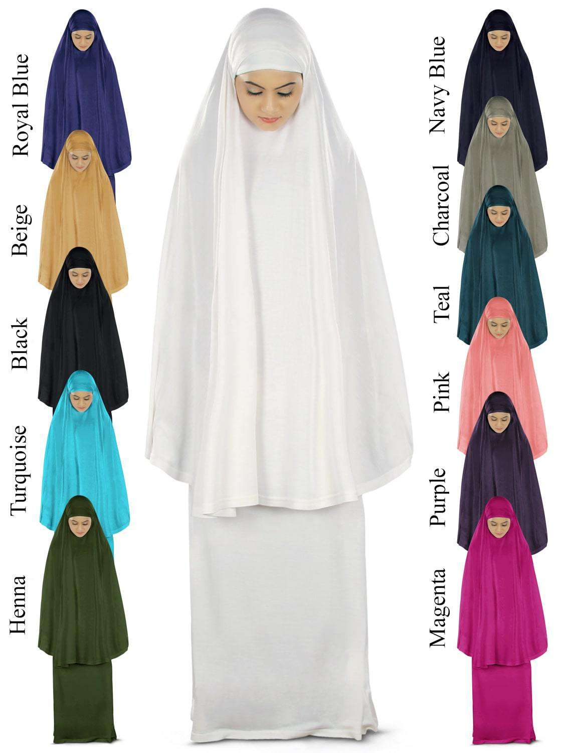Dua Prayer Set (Khimar + Long Skirt) - Soft Viscose Jersey