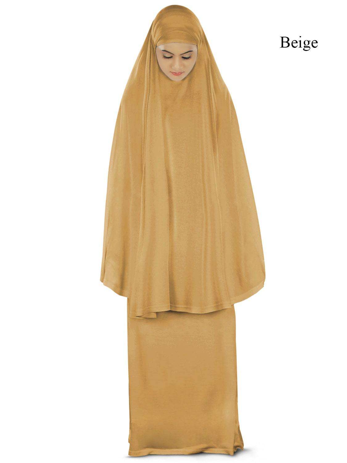 Dua Prayer Set (Khimar + Long Skirt) - Soft Viscose Jersey