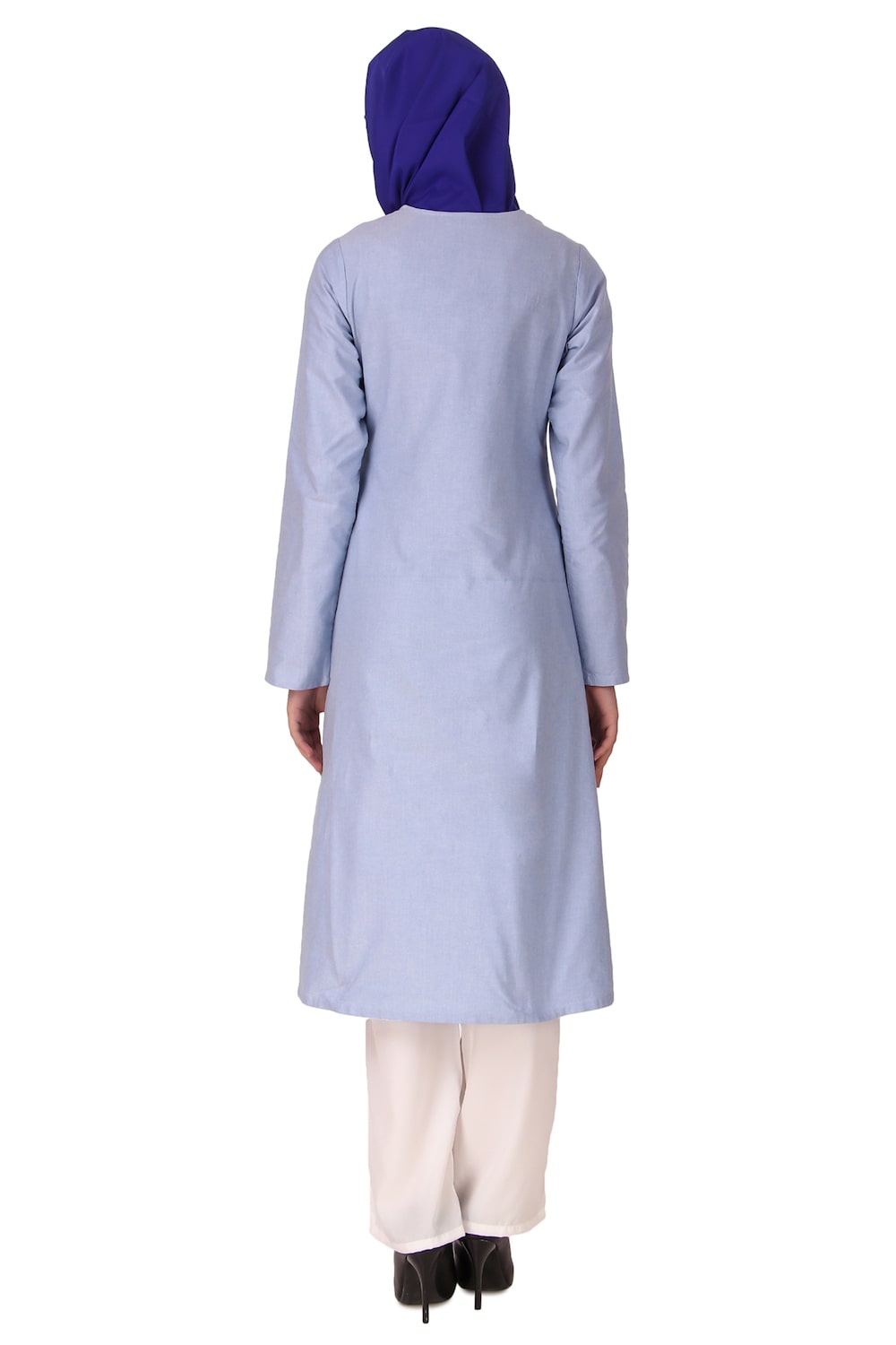 Blue Cotton Embroidered Salwar Kameez