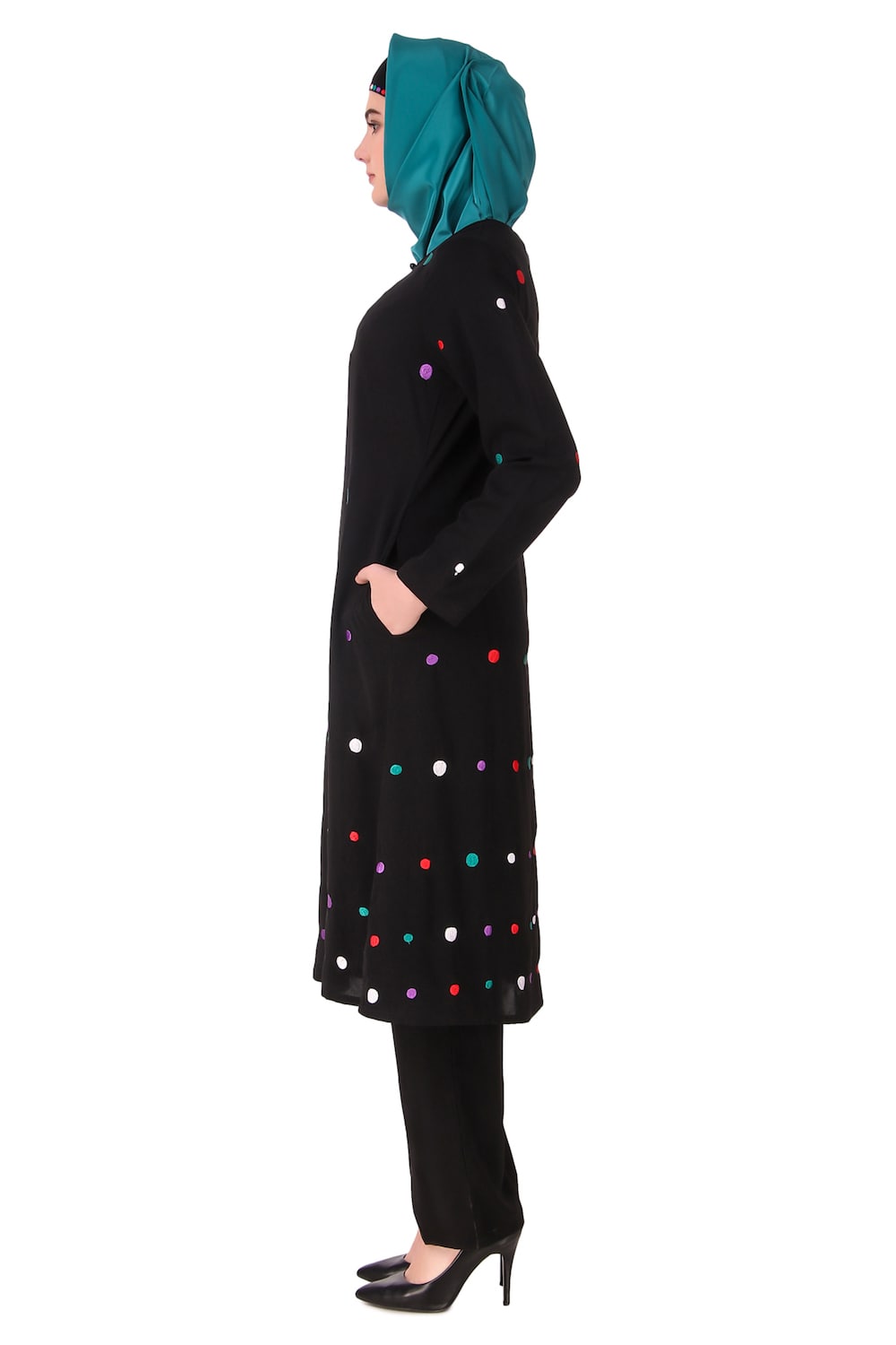Colorful Embroidered Polka Dot Salwar Kameez