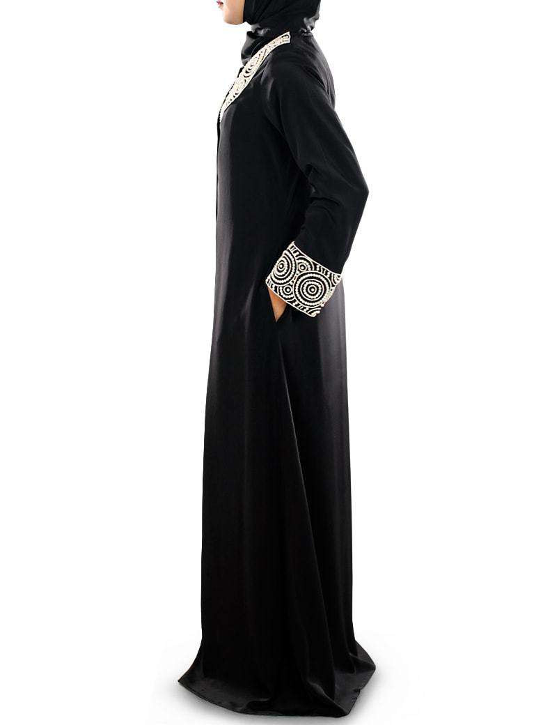 Iqra Black Burqa Side