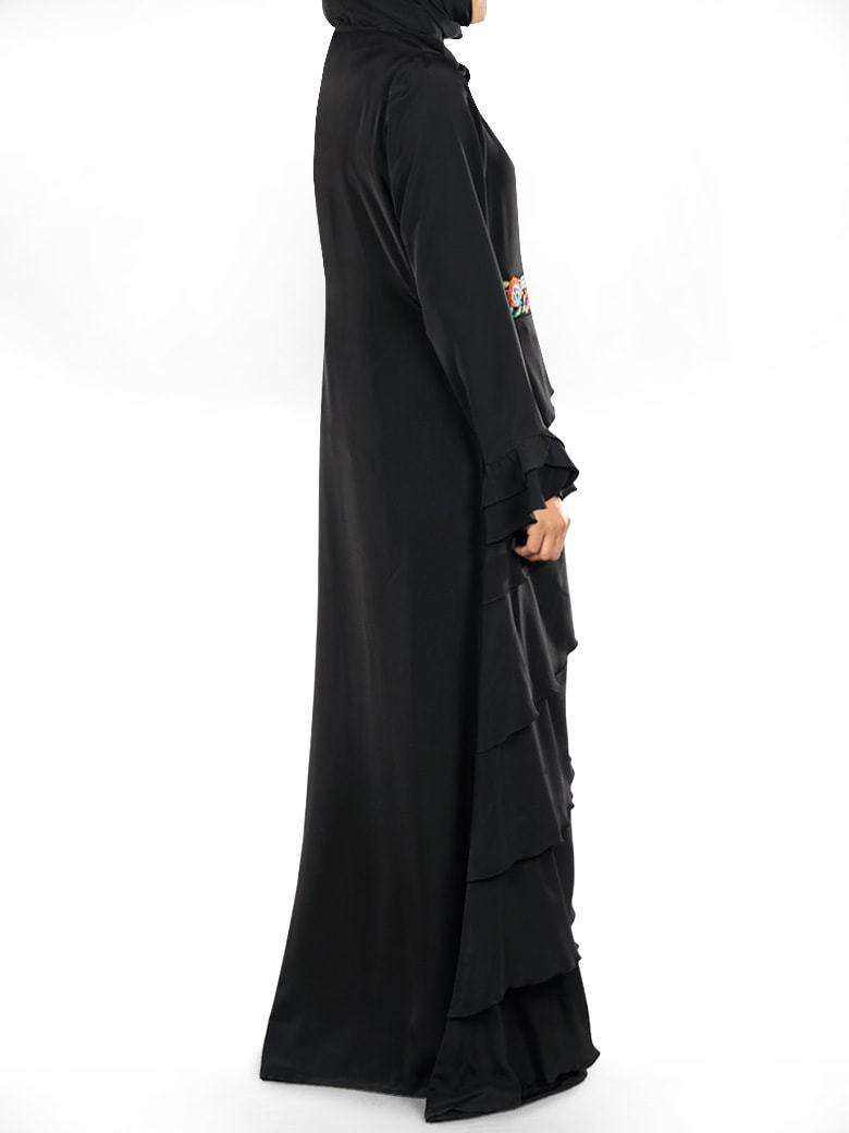 Madeeha Designer Black Abaya Side