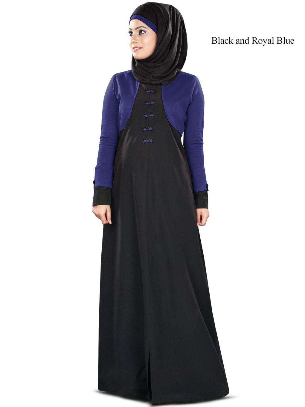 Nasifah Abaya Black & Royal Blue