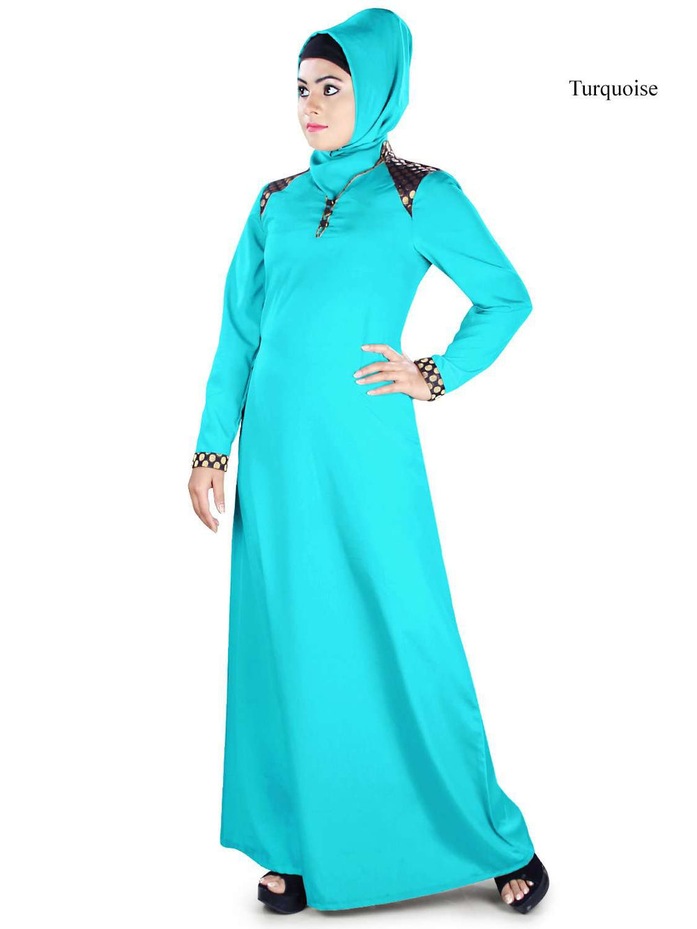 Kehkashan Abaya Turquoise