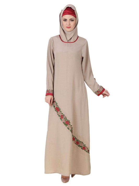 Ujala Nida Warm Grey Abaya