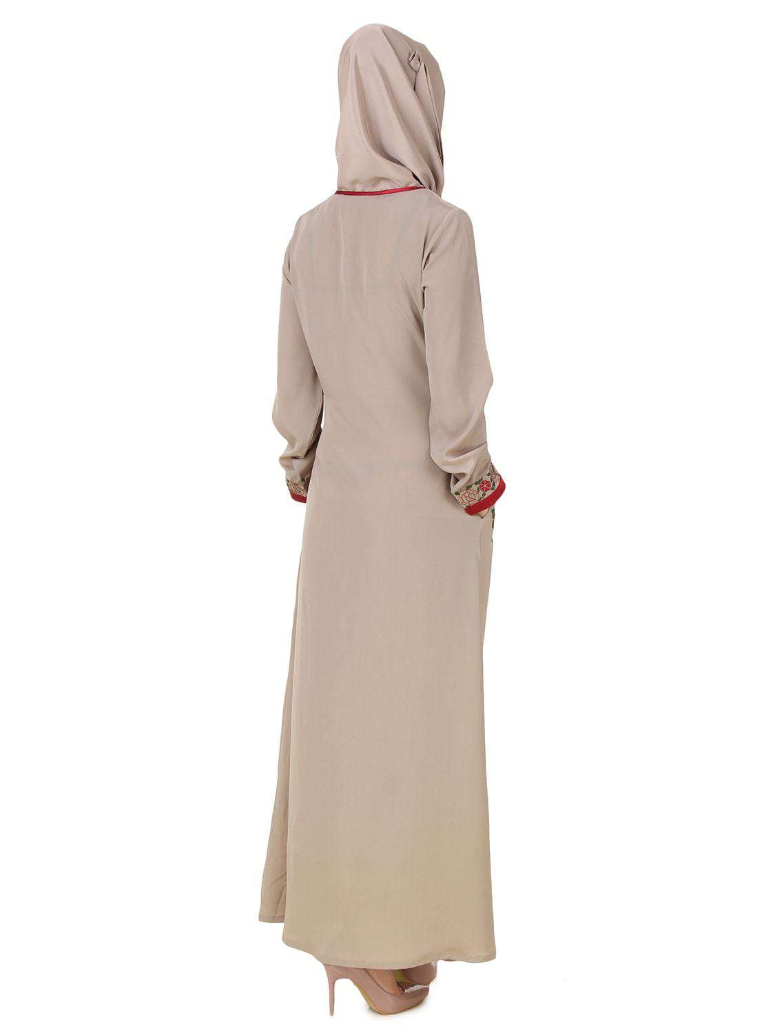 Ujala Nida Warm Grey Abaya