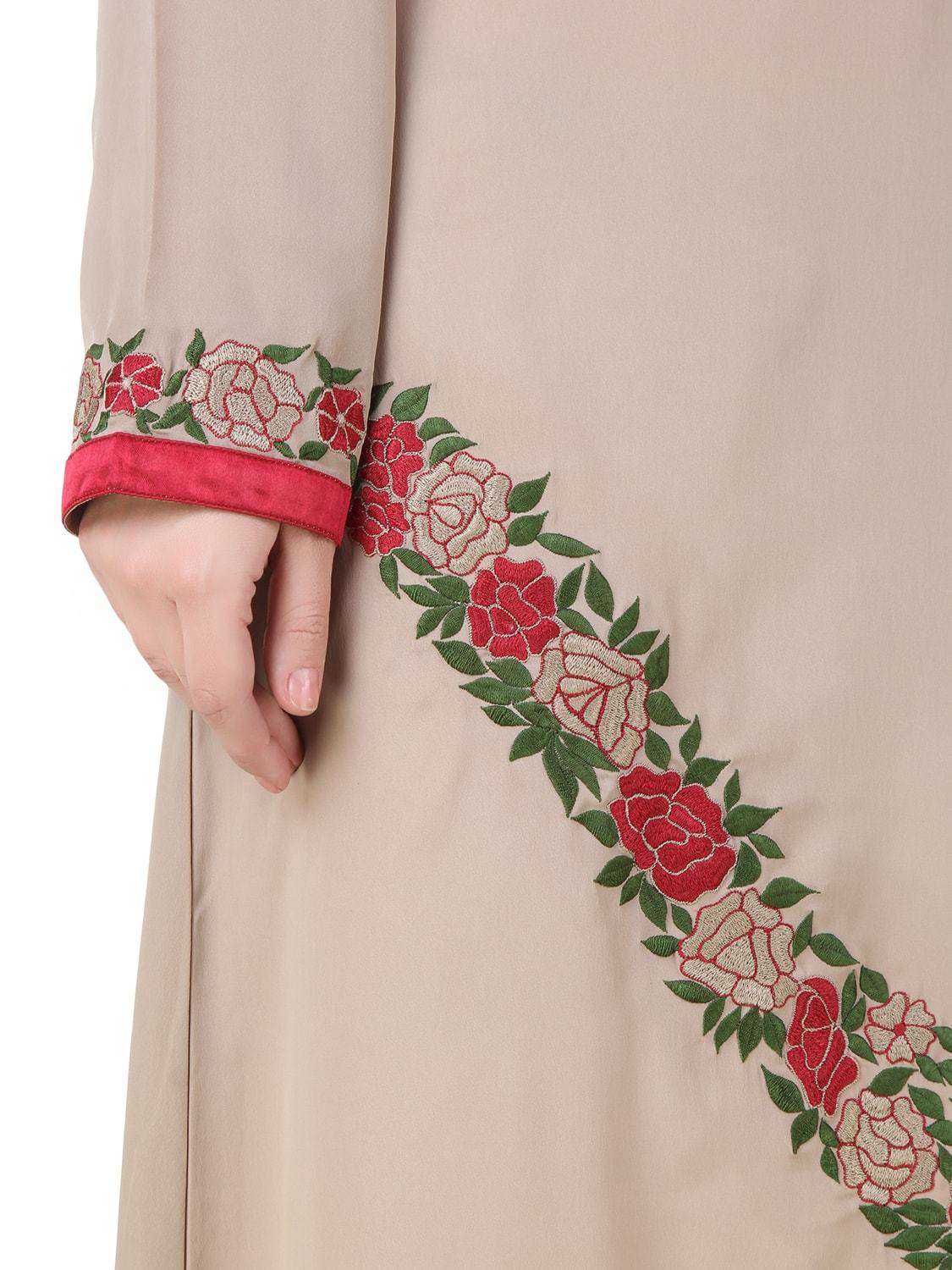Ujala Nida Warm Grey Abaya
