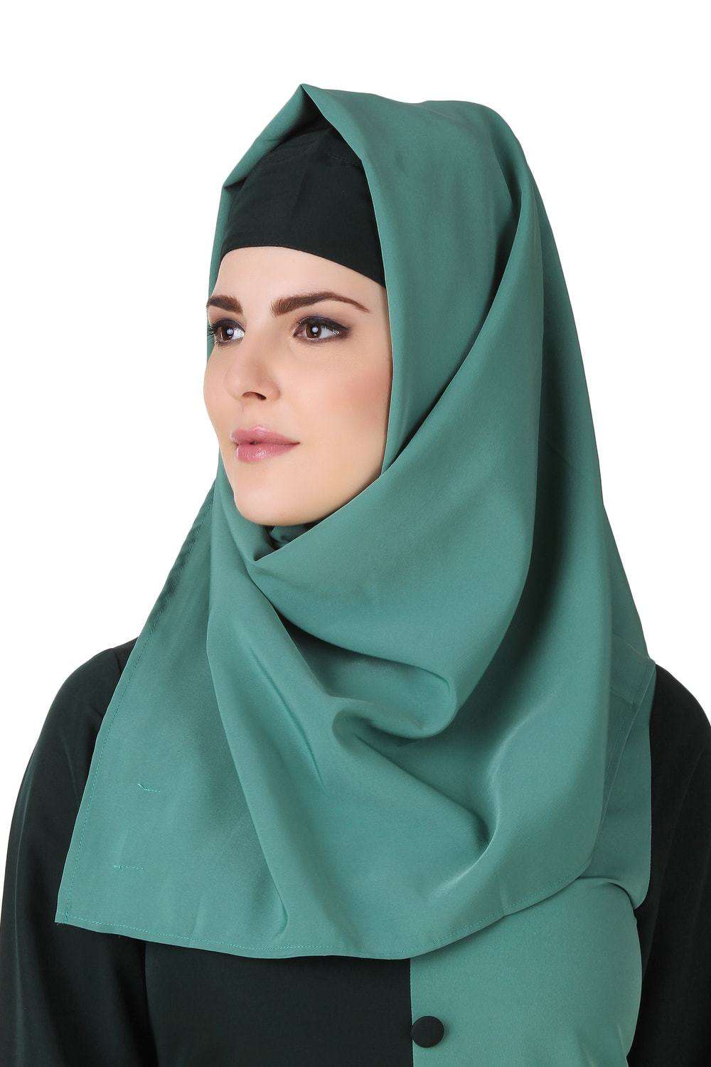 Nazeera Dark & Light Green Kashibo Abaya Hijab
