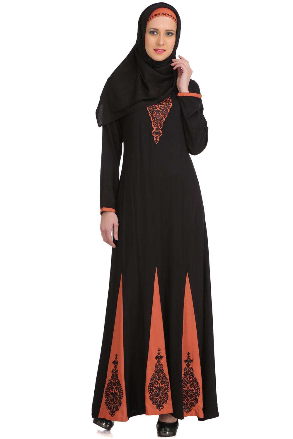 Sahlah Black Rayon Abaya