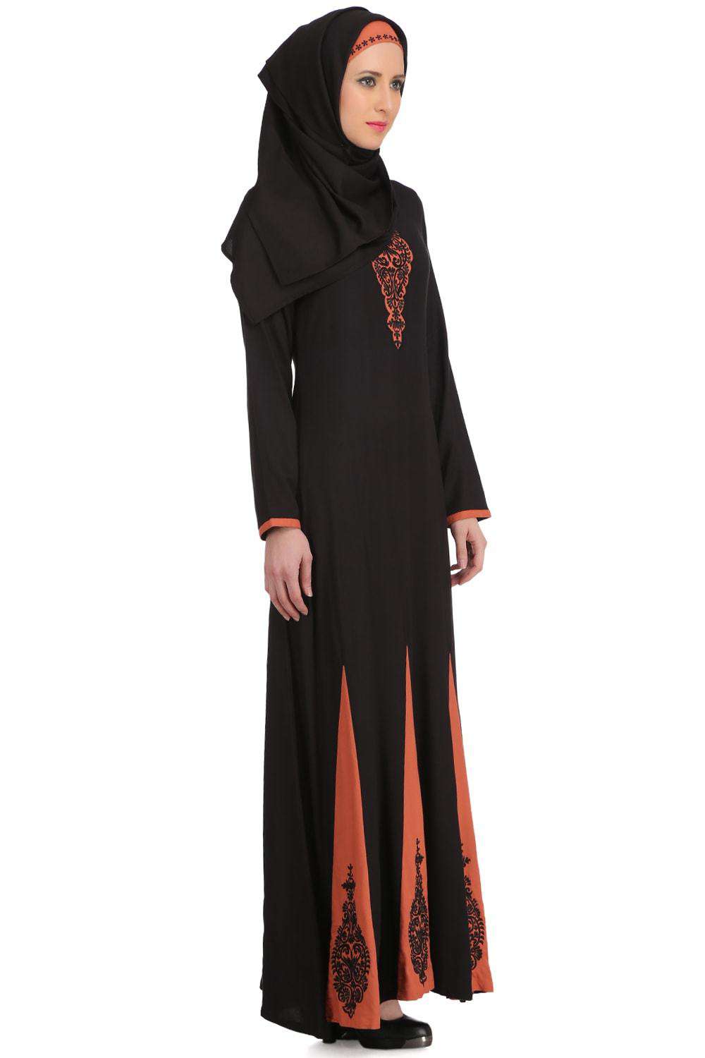 Sahlah Black Rayon Abaya