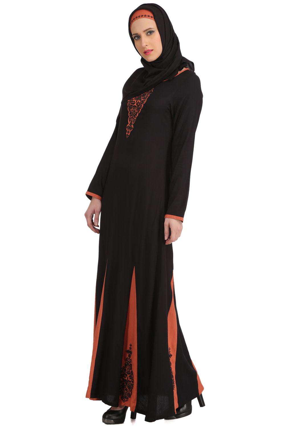 Sahlah Black Rayon Abaya