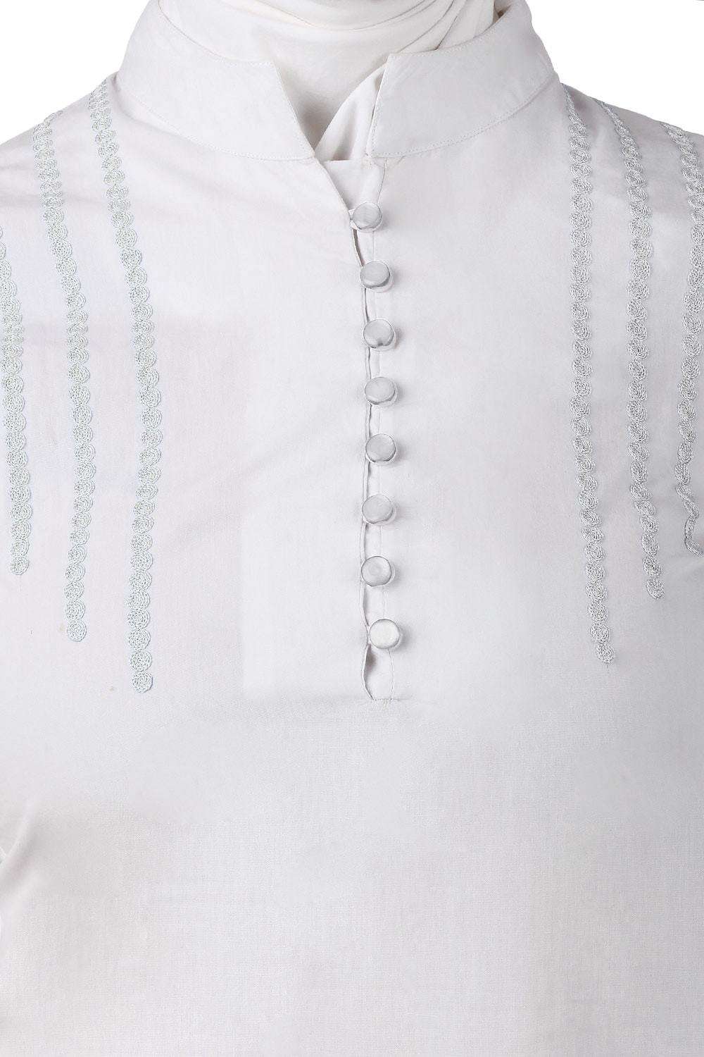 Hajna White Cotton Abaya Design