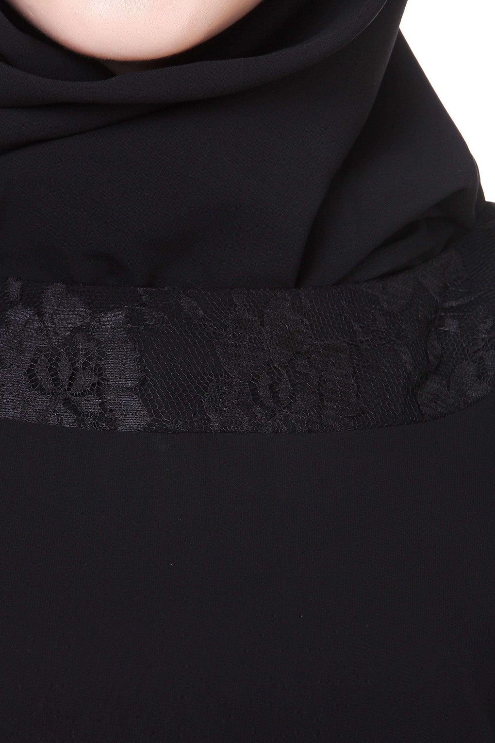 Black Nida Dubai Batwing Abaya Front Design