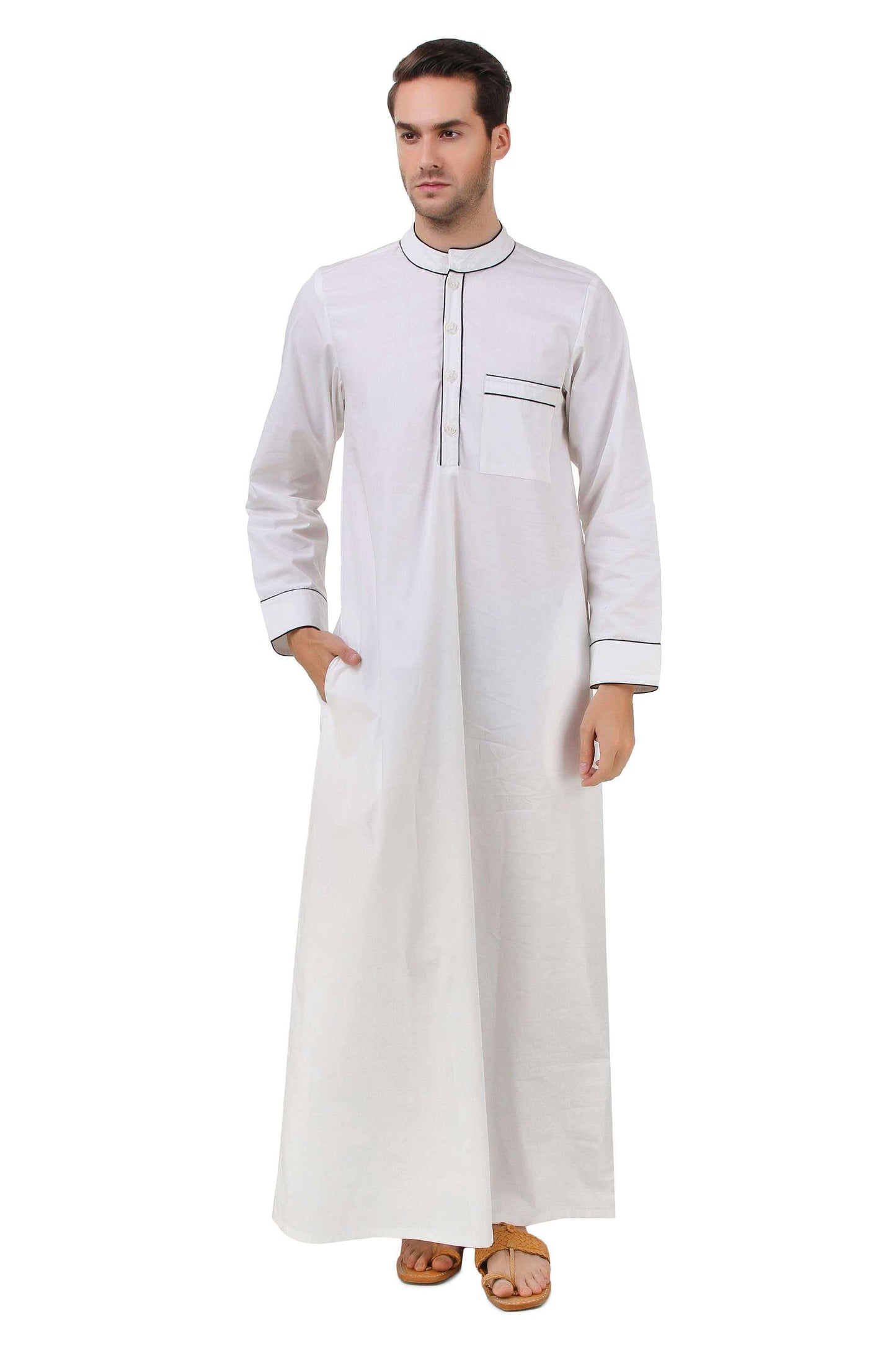 Zayan White Cotton Galabiyya