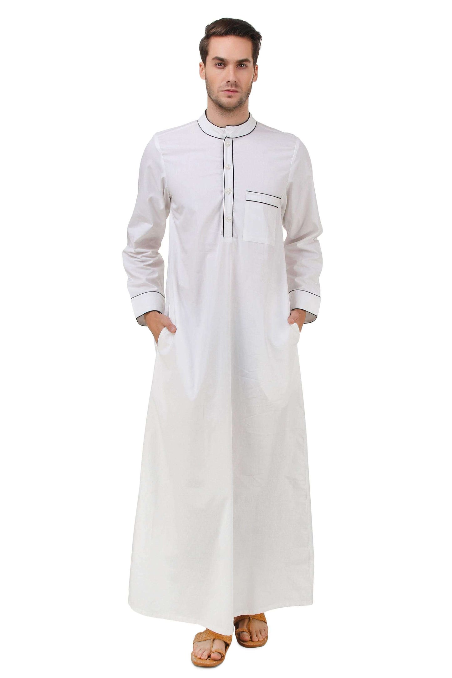 Zayan White Cotton Galabiyya