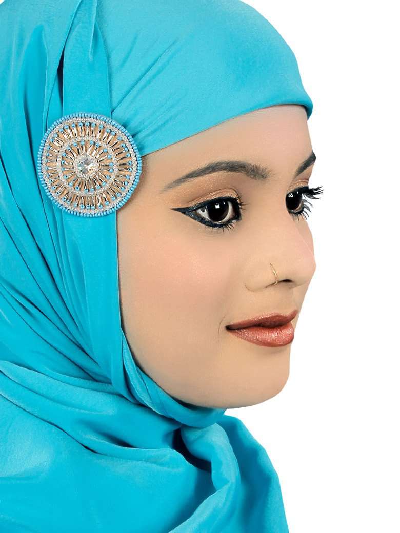Nahal Round Brooch Pin Cum Hijab Clip