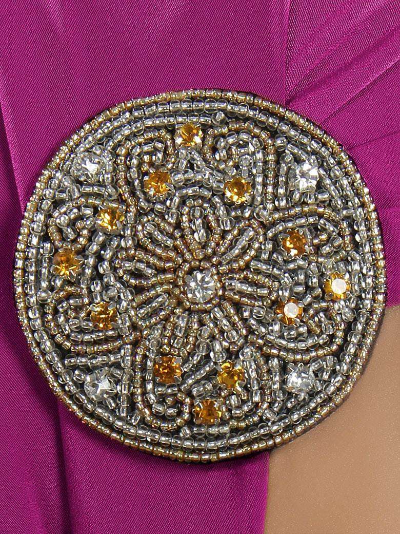 Nelam Gold Embroidered Wine Kaftan