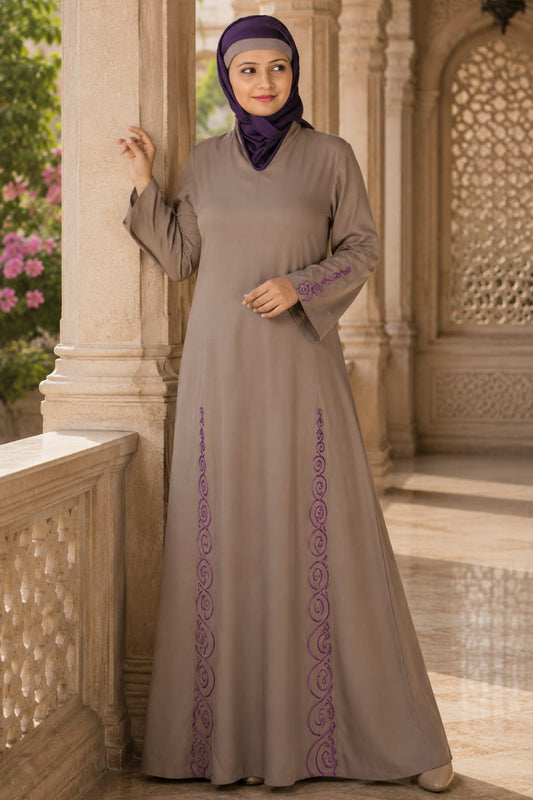 Panel Embroidered Abaya