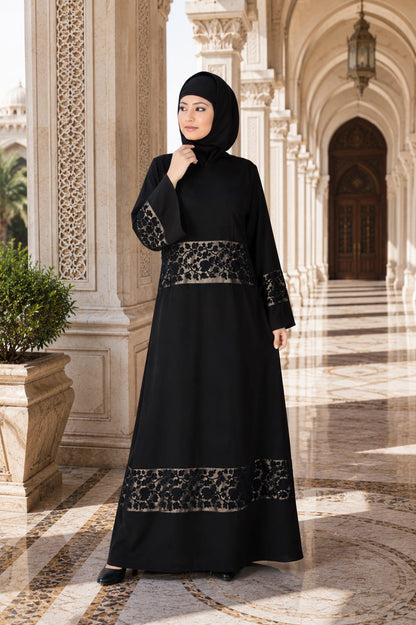 Black Embroidered Abaya
