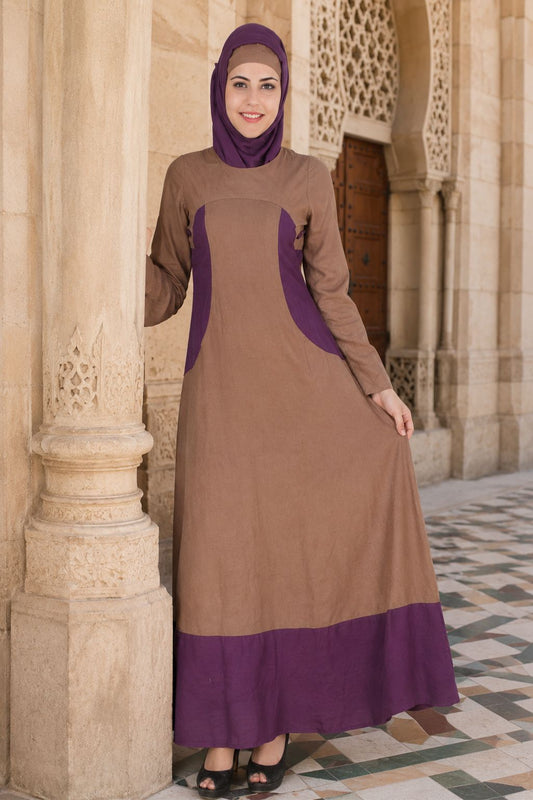 Afreen Khaki Rayon Abaya