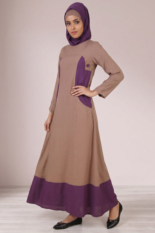 Afreen Khaki Rayon Abaya