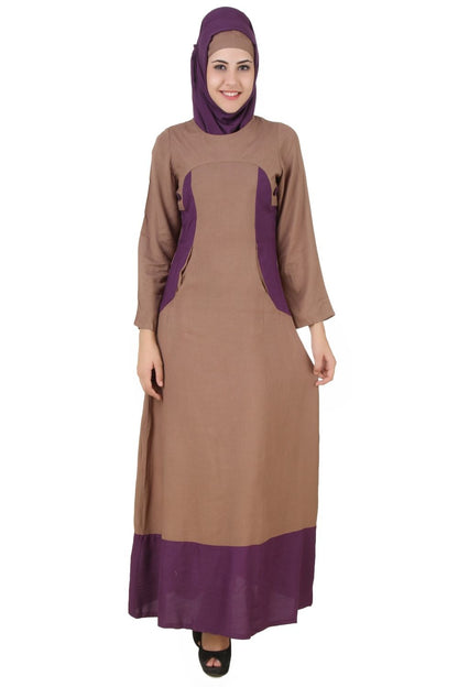 Afreen Khaki Rayon Abaya