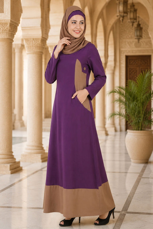 Afreen Purple Rayon Abaya
