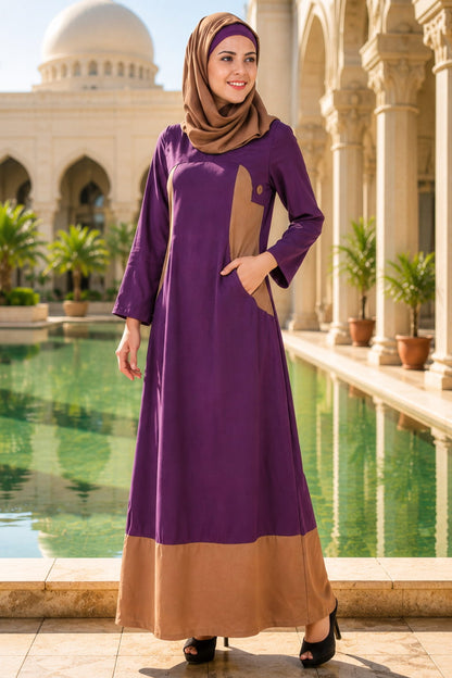 Afreen Purple Rayon Abaya