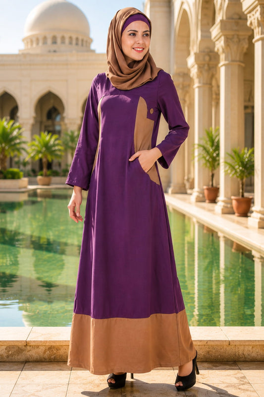 Afreen Purple Rayon Abaya