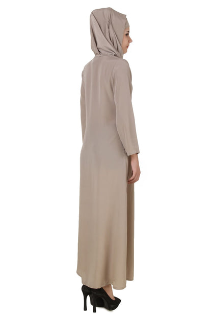 Zulekha Warm Grey Nida Abaya