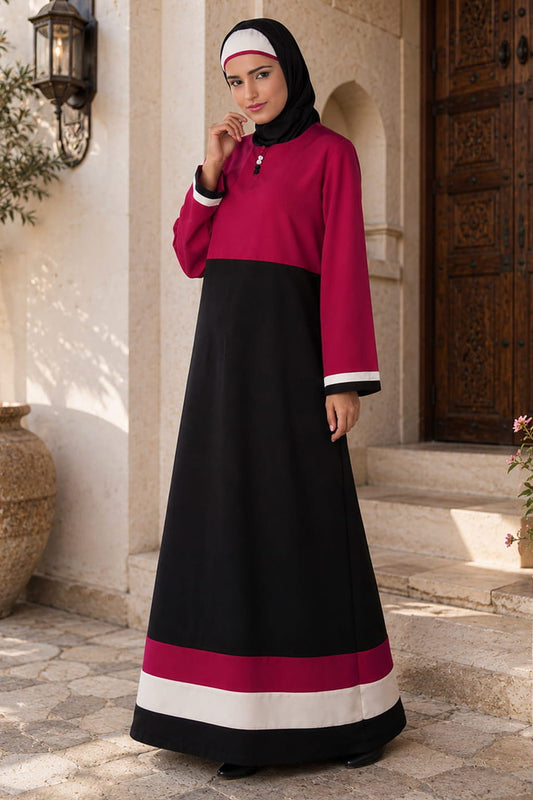 Yasmin Dual Colour Border Abaya