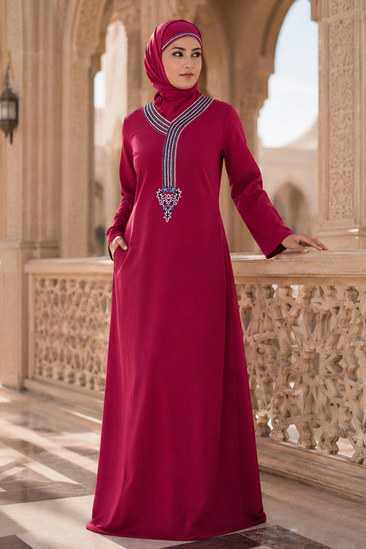 Uzma Pink Party Abaya