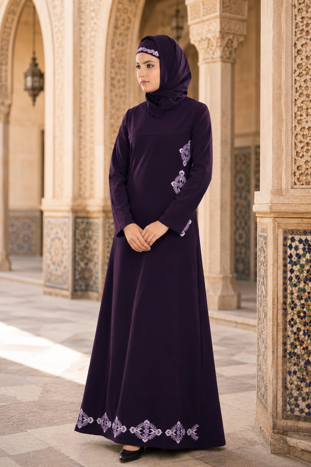 Navil Purple Abaya
