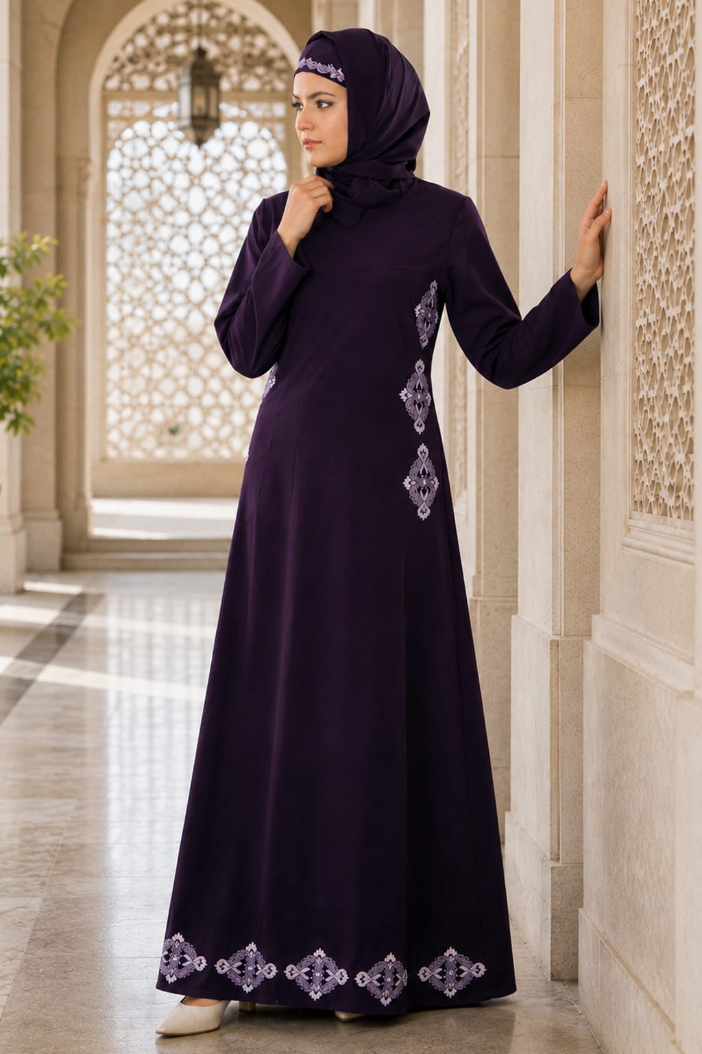 Navil Purple Abaya