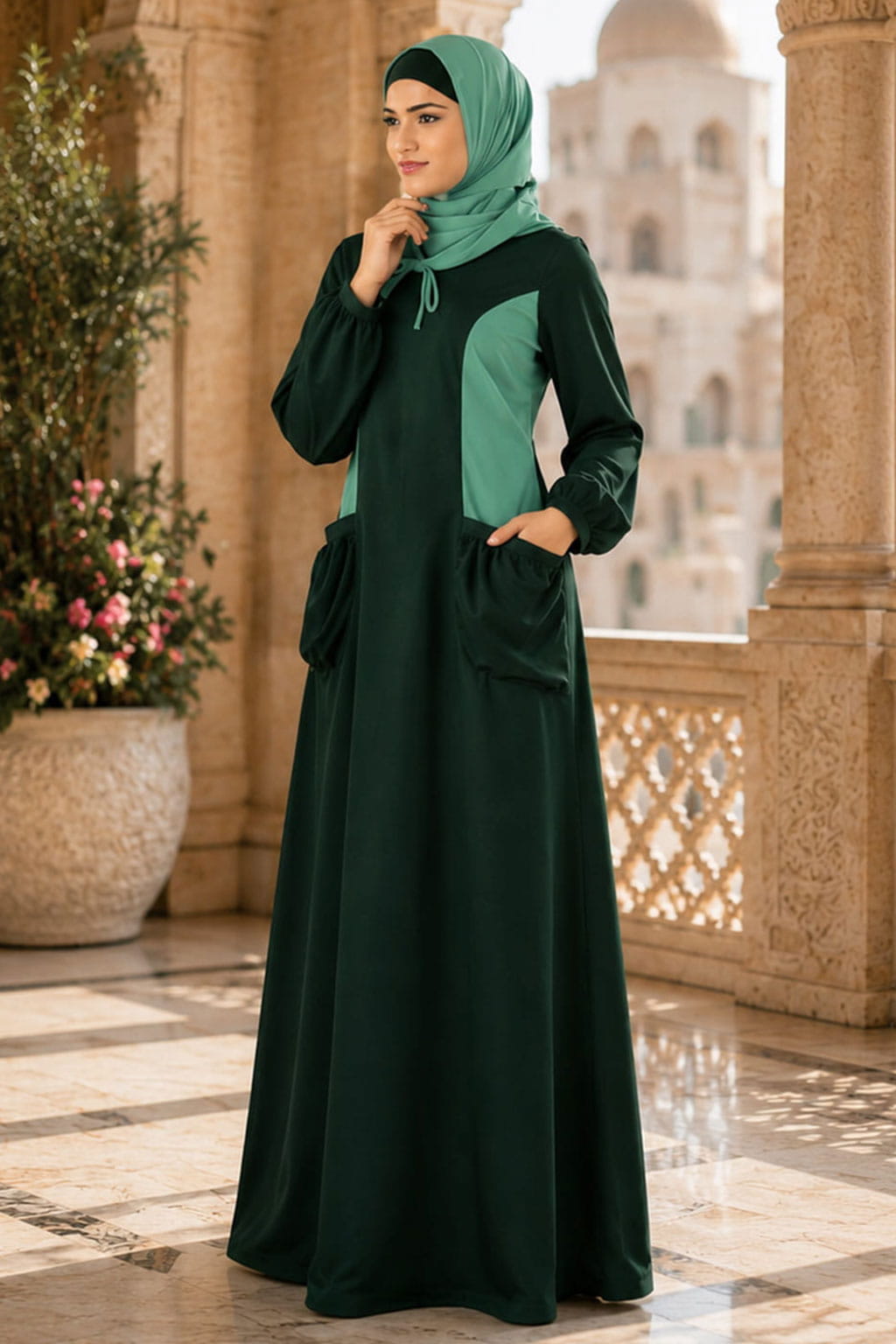 Tahani Dual Colour Abaya
