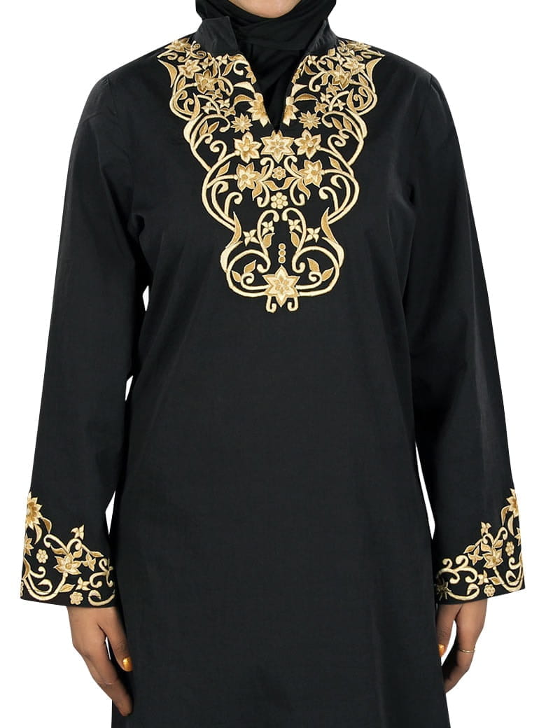 Hibbah Black Cotton Abaya