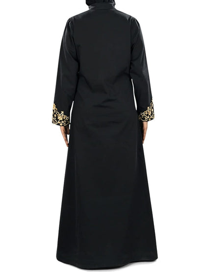 Hibbah Black Cotton Abaya