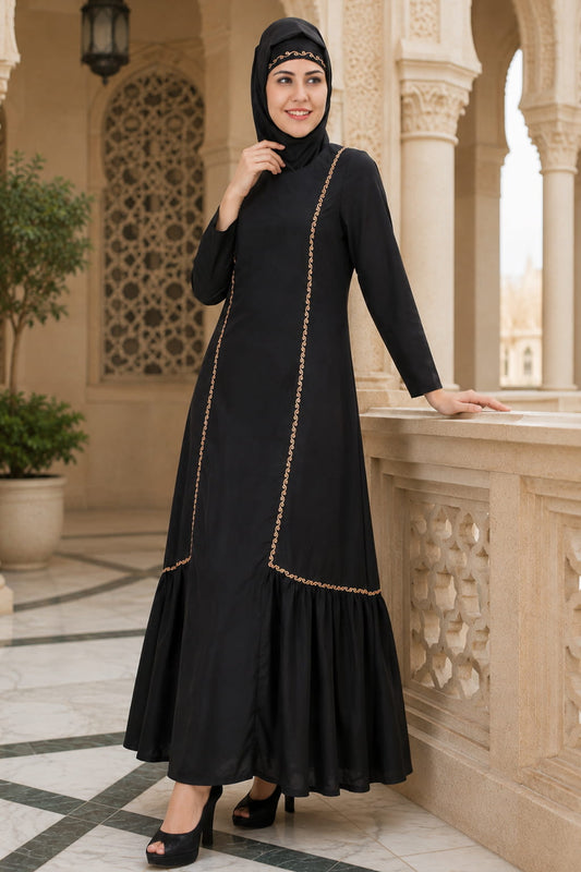 Fathima Black Nida Abaya