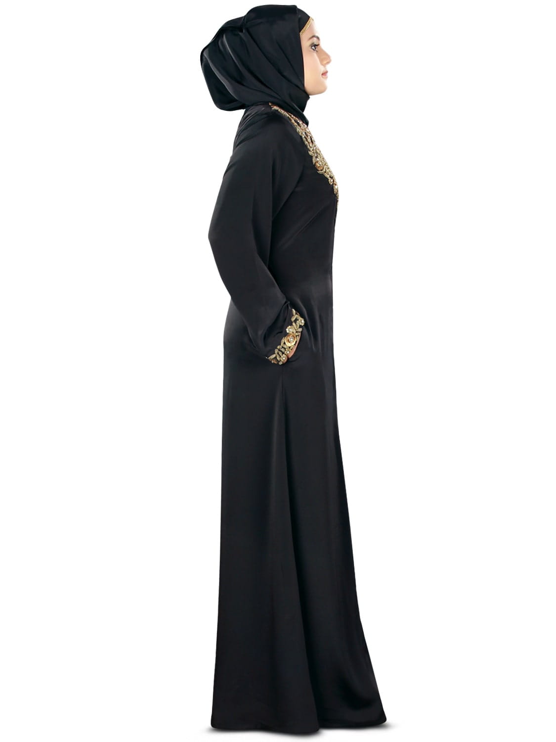 Fiddah Gold Hand Embroidered Burqa