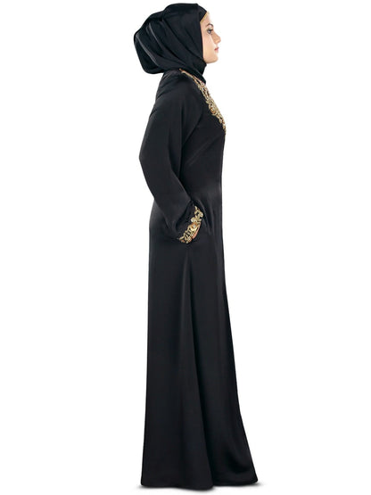 Fiddah Gold Hand Embroidered Burqa