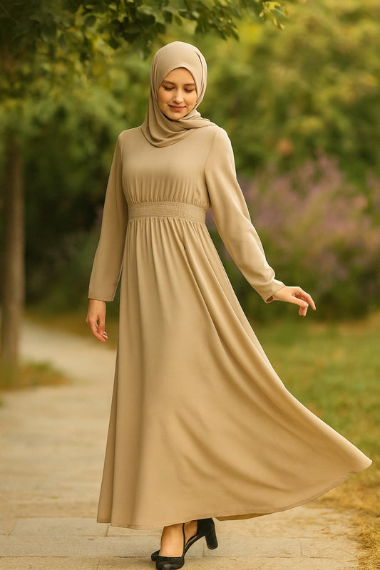 Aazeen Warm Grey Nida Abaya