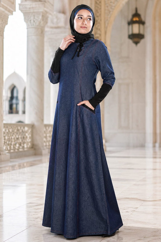 Maira Denim Abaya