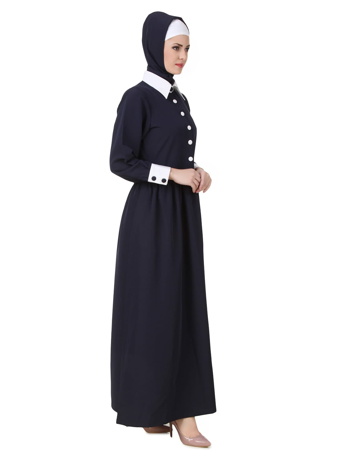 Muneerah Kashibo Navy Blue Abaya