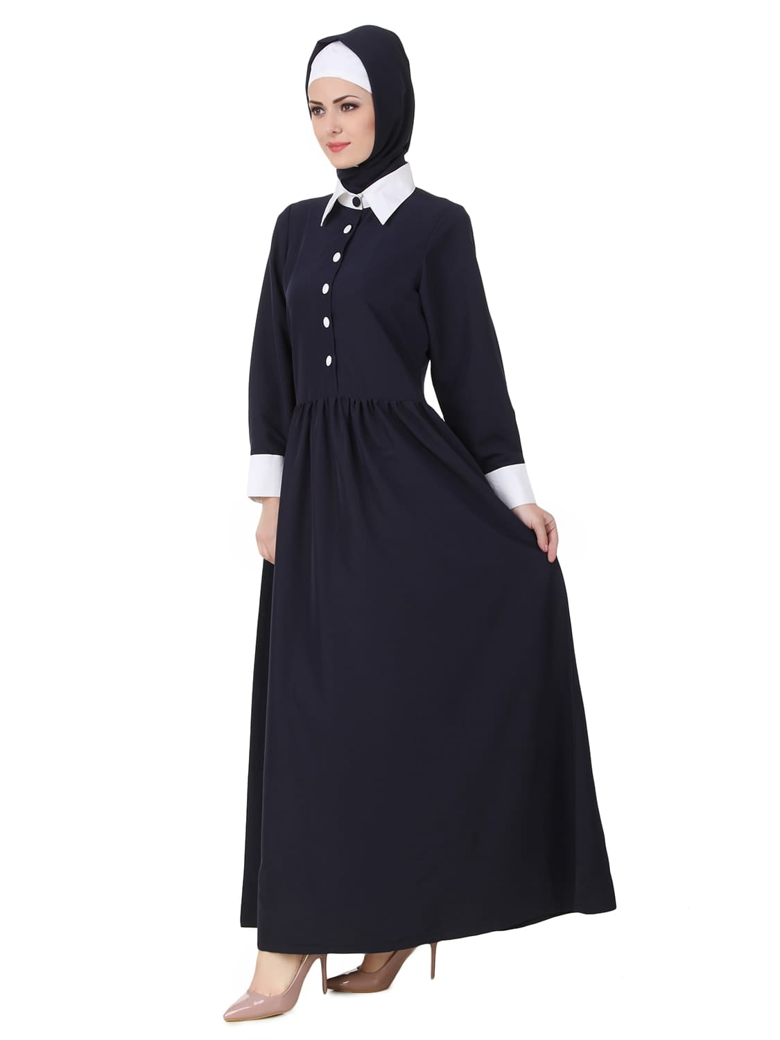Muneerah Kashibo Navy Blue Abaya
