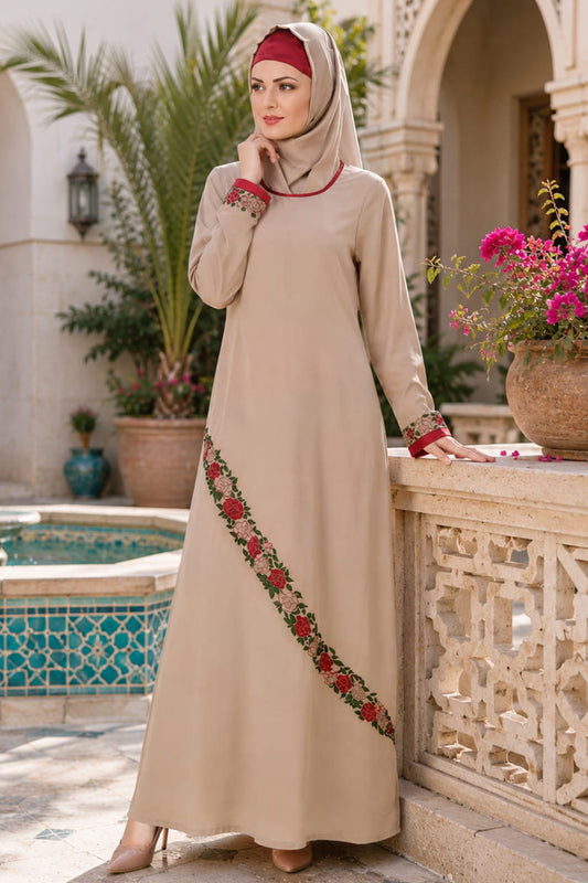 Ujala Nida Warm Grey Abaya