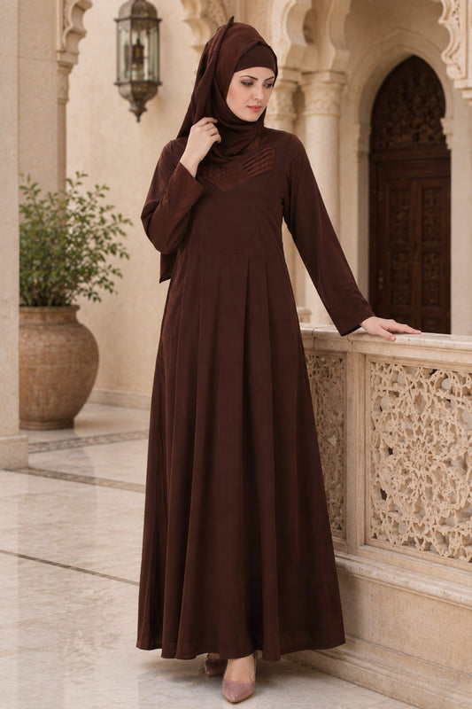 Layan Crepe Brown Abaya