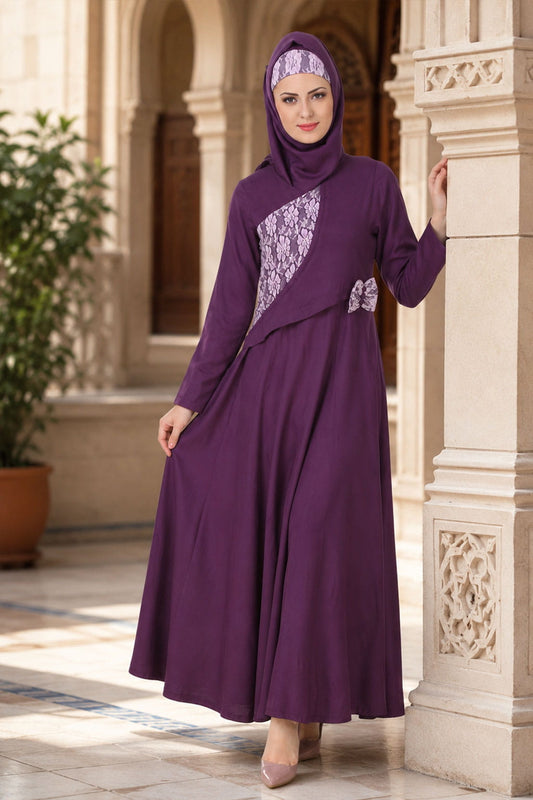 Sireen Rayon Purple Abaya